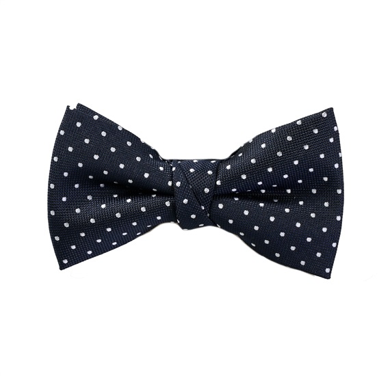 Papillon Bambino Blu Scuro con Pois Bianchi