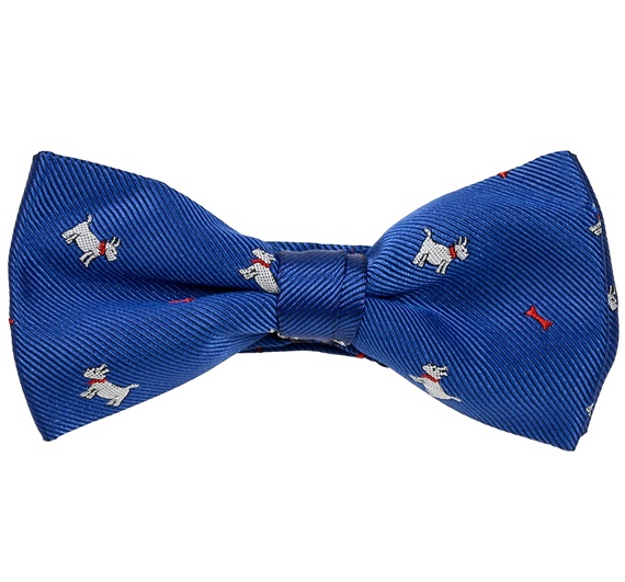 Papillon Bambino Blu con Cagnolini Bianchi