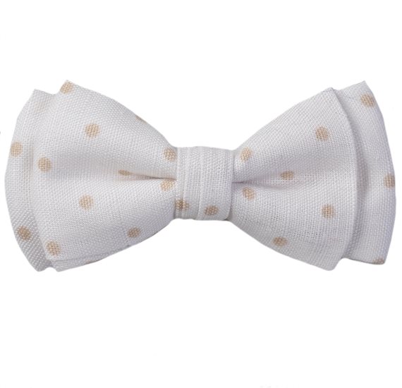 Papillon Bambino Bianco a Pois Beige