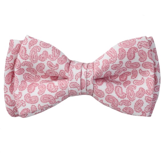 Papillon Bambino Bianco Paisley Rosa