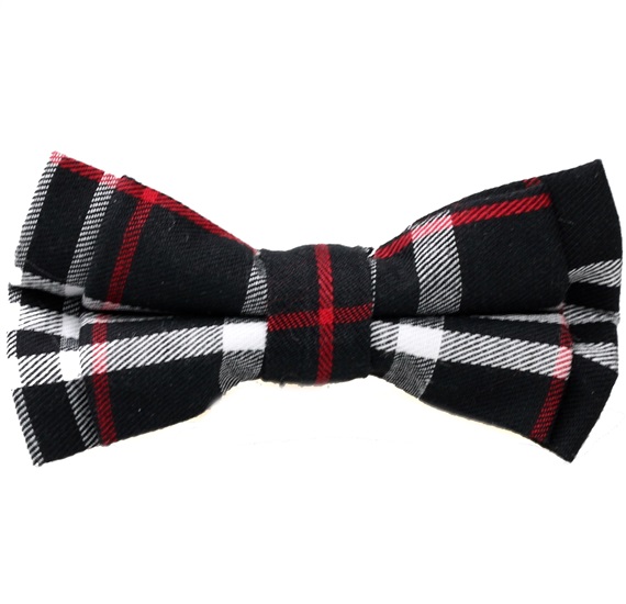 Papillon Bambino Tartan Nero Granato
