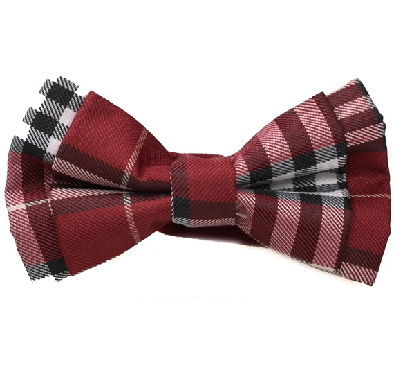 Papillon Bambino a Quadri Scozzesi Bordeaux Bianco