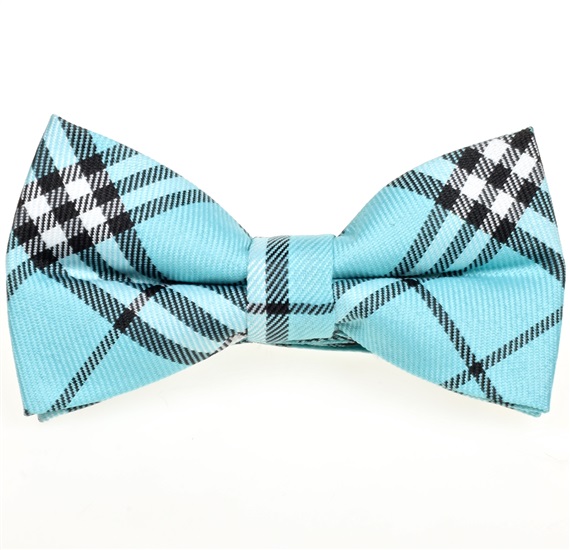 Papillon Bambino Quadretti Scozzesi Turchese e Nero