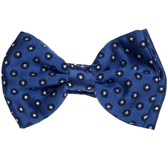 Papillon Bambino in Seta Blu a Pois Bianchi