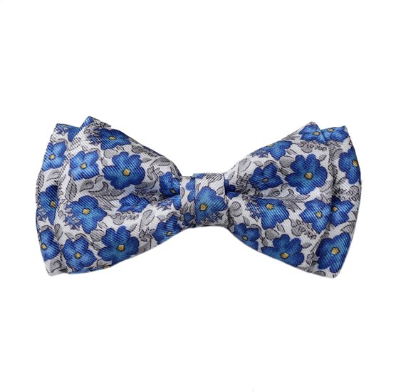 Papillon Bambino in Seta Blu con Fiori