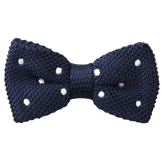 Papillon Punto Blu Pois Bianchi