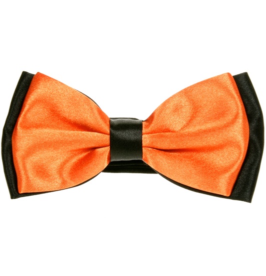 Papillon Bicolore in Raso Arancione e Nero