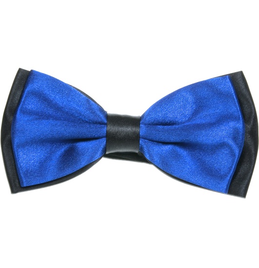 Papillon Bicolore in Raso Nero e Bluette