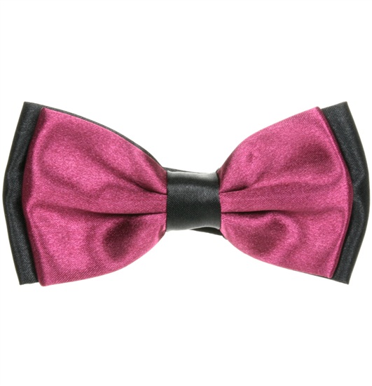Papillon Bicolore in Raso Nero e Bordeaux