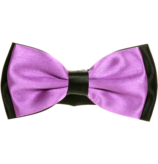 Papillon Bicolore in Raso Nero e Viola