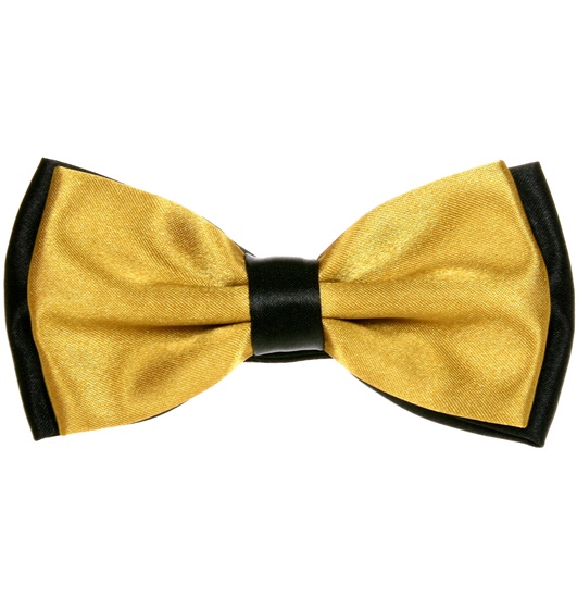 Papillon Bicolore in Raso Nero e Ocra