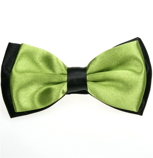Papillon Bicolore in Raso Nero e Verde Pistacchio