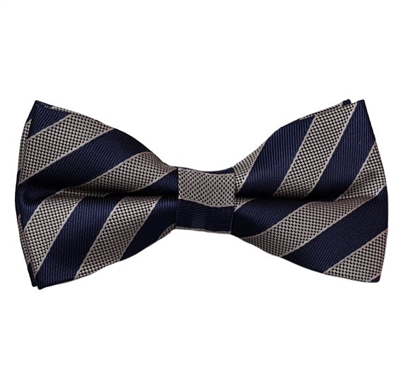 Papillon a Righe Blu Marino e Beige