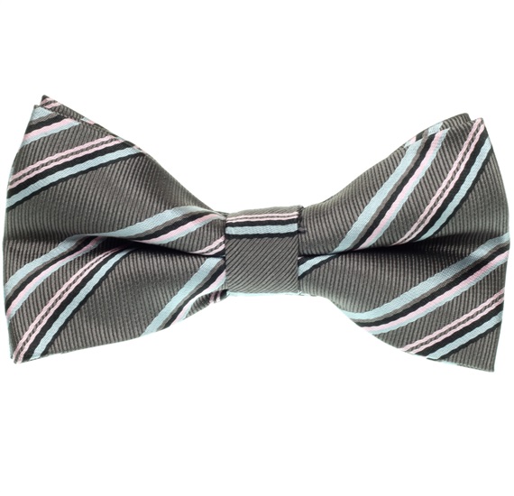 Papillon a Righe Grigie e Rosa