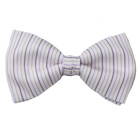 Papillon a Righe Malva e Beige