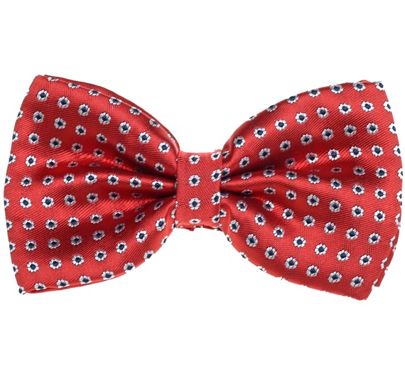 Papillon Rosso Corallo con Margherite Bianche