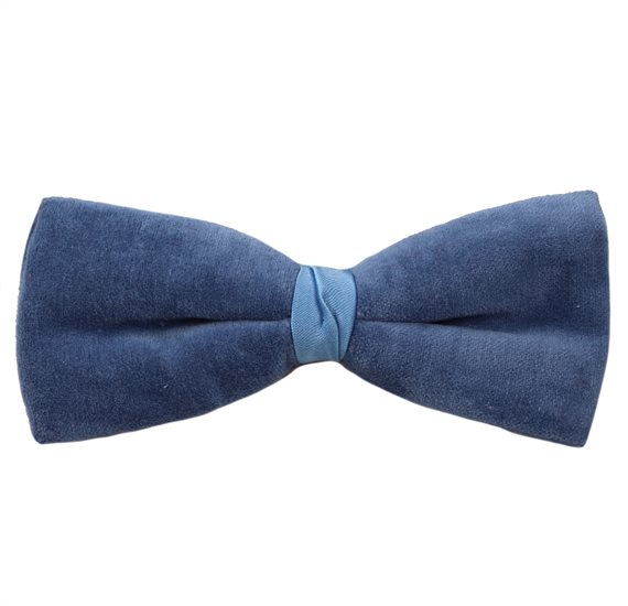 Papillon in Velluto Blu con Raso
