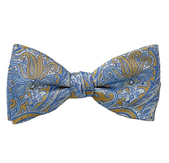 Papillon e Fazzoletto Giallo Cashmere Blu