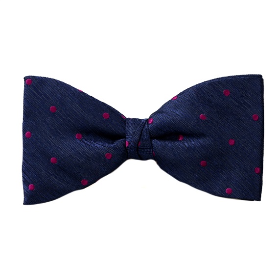 Papillon e Fazzoletto Blu a Pois Magenta