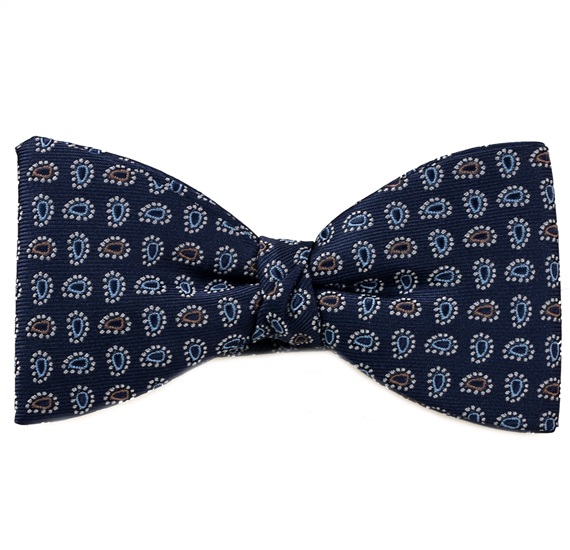 Pajarita y Pañuelo Azul Marino Cachemir Azul