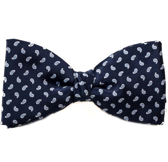 Papillon e Fazzoletto Blu Navy in Cashmere Celeste