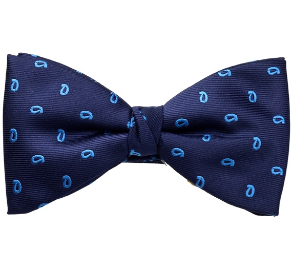 Papillon e Fazzoletto Blu Navy in Cashmere Bluastro