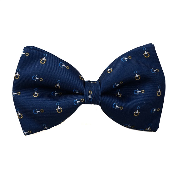 Papillon e Fazzoletto Blu Scuro con Fermacravatta