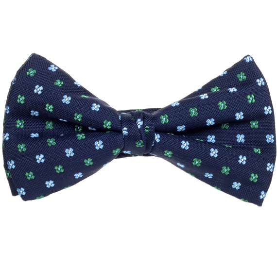 Papillon e Fazzoletto Blu Navy con Fiori
