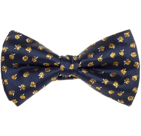 Papillon e Fazzoletto Blu Navy con Rose