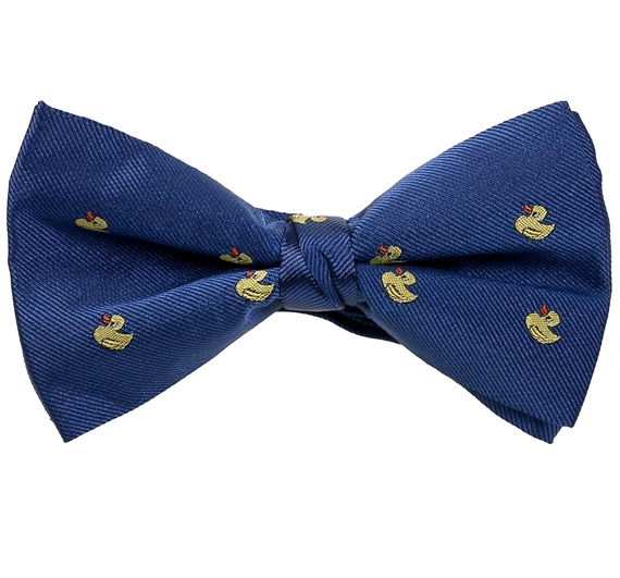 Papillon e Fazzoletto Blu con Anatre Gialle