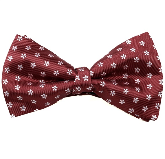 Papillon e Fazzoletto Bordeaux con Margherite