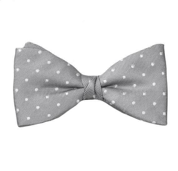 Papillon e Fazzoletto Grigio a Pois