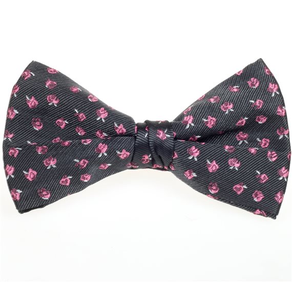 Papillon e Fazzoletto Grigio con Rose
