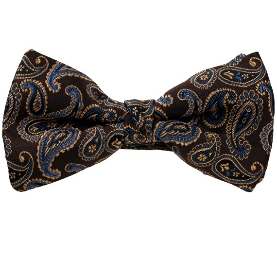 Papillon e Fazzoletto Marrone Cachemire Blu