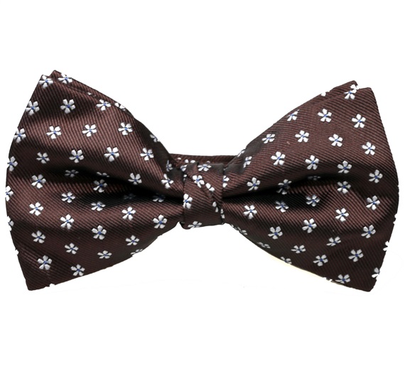 Papillon e Fazzoletto Marrone con Margherite