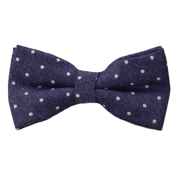 Papillon e Fazzoletto Viola a Pois Bianchi