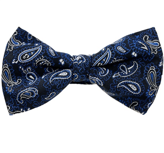 Papillon e Fazzoletto Nero in Cashmere Bluastro