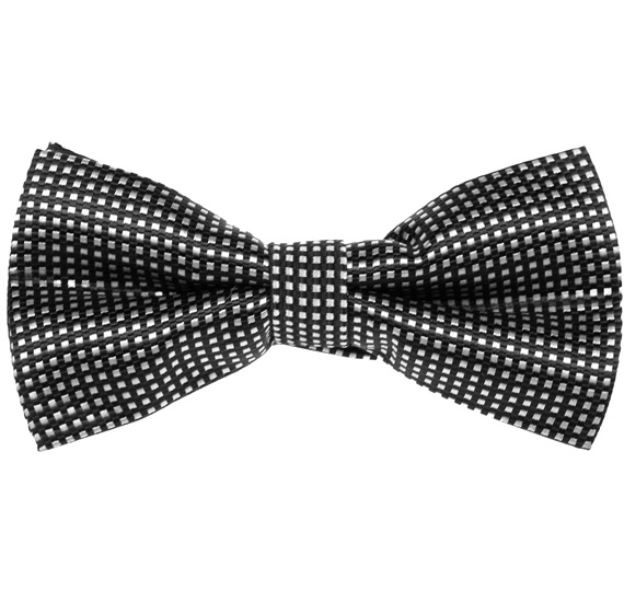 Papillon e Fazzoletto Nero a Quadretti