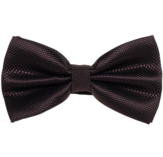 Papillon e Fazzoletto in Raso Marrone Scuro
