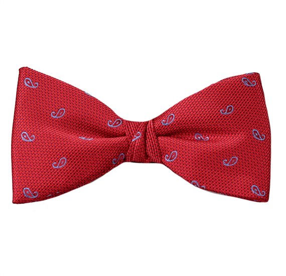 Papillon e Fazzoletto Rosso Paisley Blu