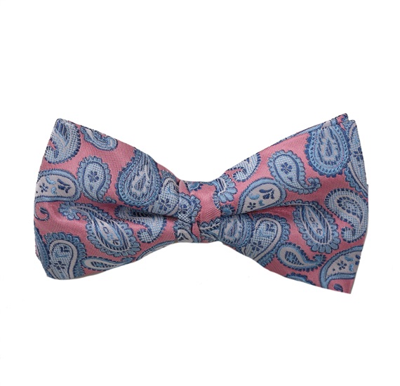 Papillon e Fazzoletto Rosa con Cashmere Blu