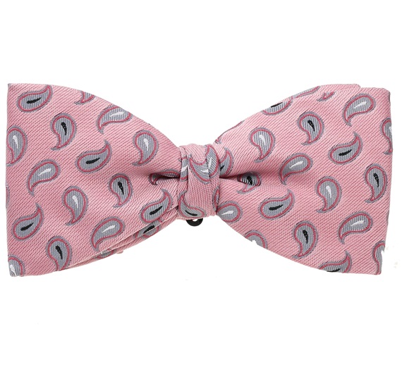 Papillon e Fazzoletto Rosa con Cashmere Grigio