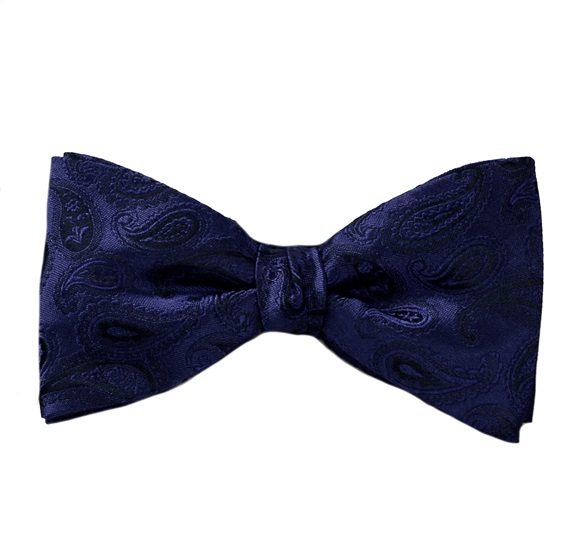 Papillon e Fazzoletto in Seta Blu con Cashmere