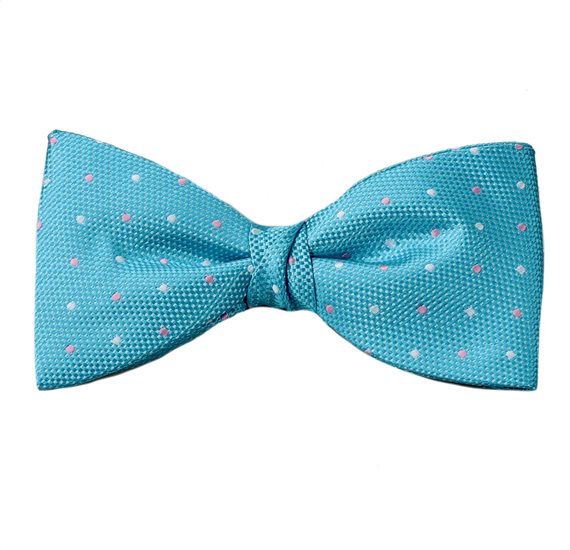 Papillon e Fazzoletto Turchese a Pois