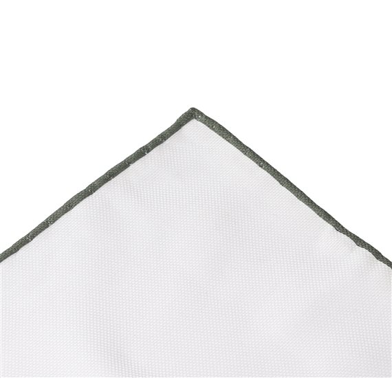 Fazzoletto da Taschino in Cotone Bianco e Verde