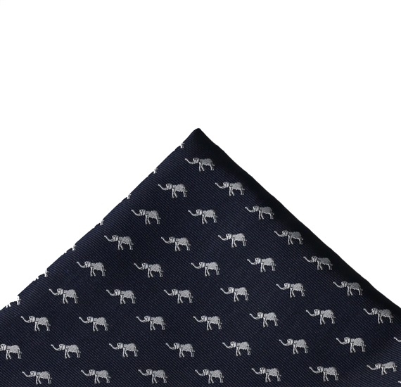 Fazzoletto da Taschino Blu con Elefanti