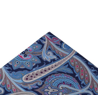 Fazzoletto da Taschino Blu Damasco