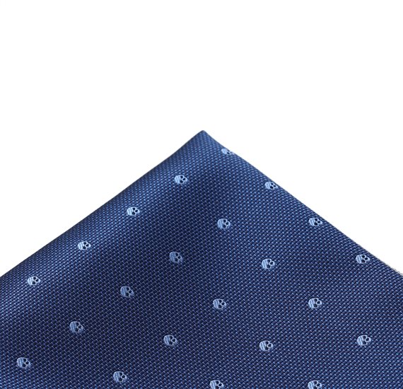 Fazzoletto da Taschino Blu Navy con Teschi
