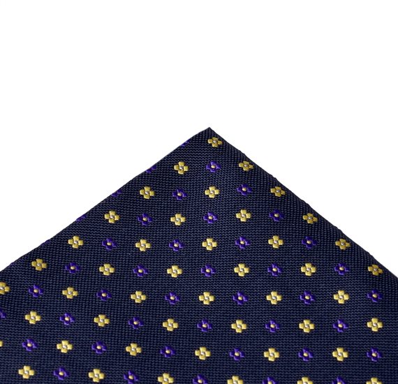 Fazzoletto da Taschino Blu Navy con Fiori