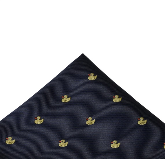 Fazzoletto da Taschino Blu Navy con Anatre